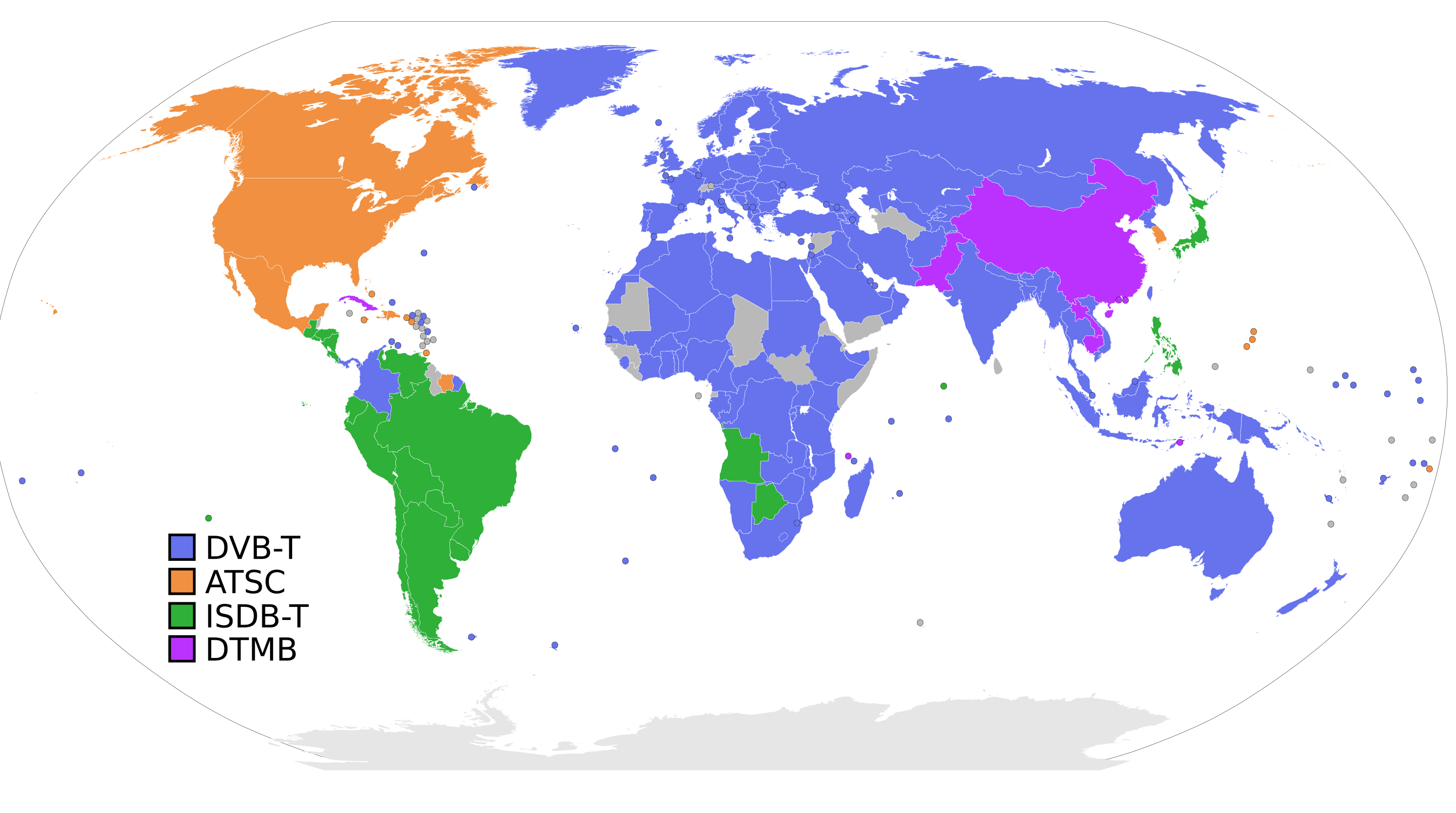 Countries using DVB