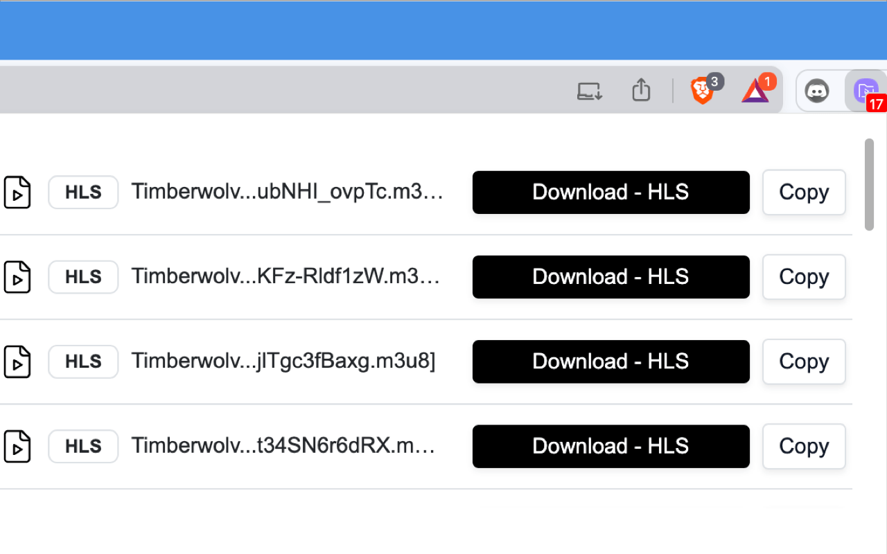 HLS Downloader for Chrome, Firefox, Opera, Safari